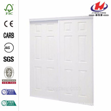 72 in. x 81 in. Colonial White Prefinished Hardboard Panels Steel Framed Interior Sliding Door